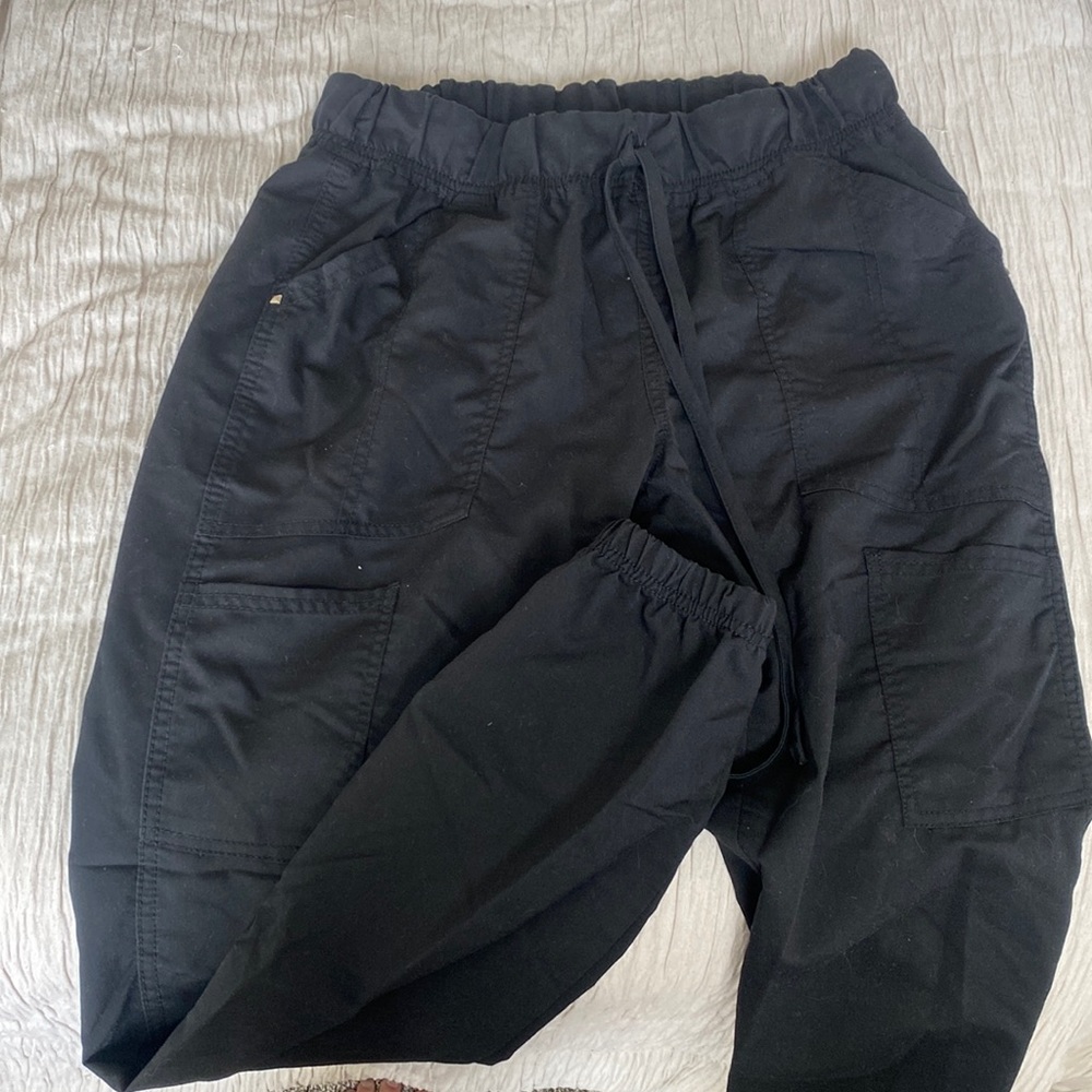 Black scrub pants. Jogger style